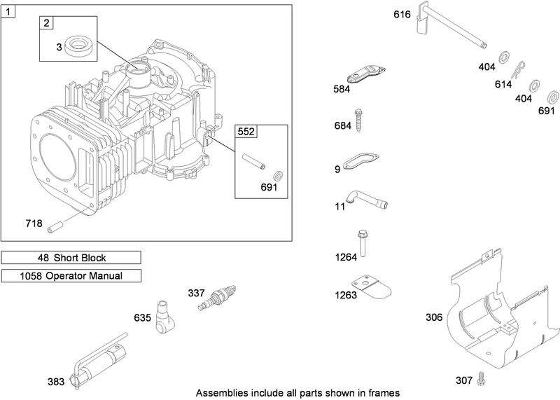 Cylinder Assembly Briggs and Stratton Model 31A607 0117 E1