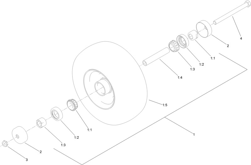 Wheel Tire and Bearing Assembly No 130 4558
