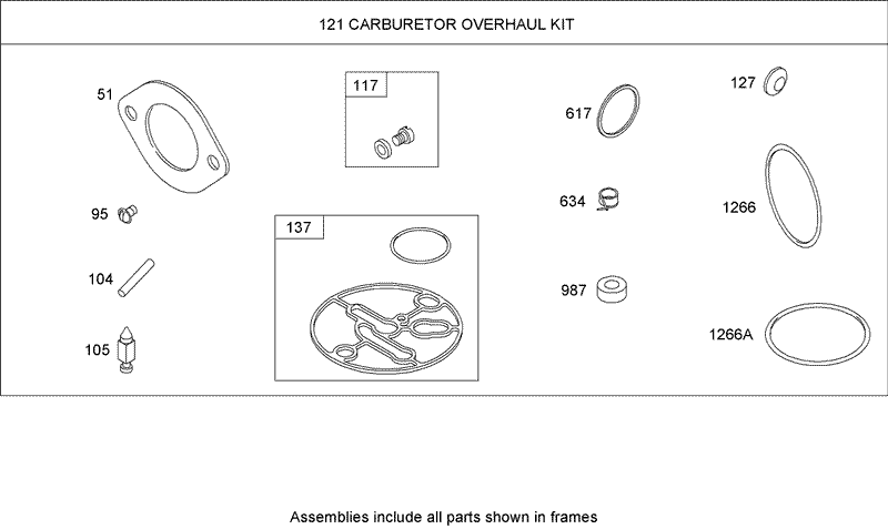 Carburetor Overhaul Kit Nikki Briggs and Stratton Model 31G777 0130 E1