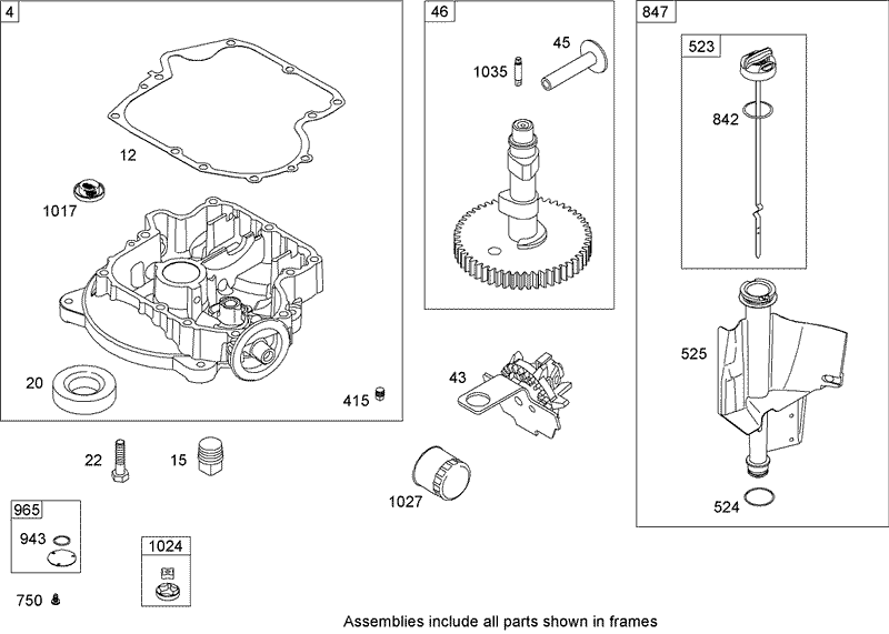 Crankcase Assembly Briggs and Stratton Model 31G777 0130 E1