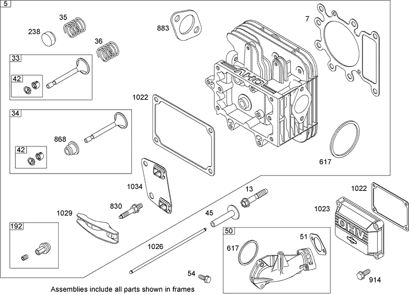 Cylinder Head Assembly Briggs and Stratton Model 31G777 0130 E1