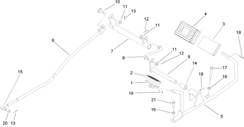 Operation and Travel Pedal Assembly