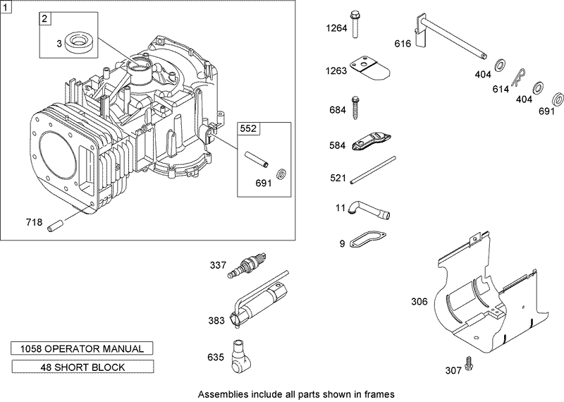 Cylinder Assembly Briggs and Stratton Model 31G777 0130 E1