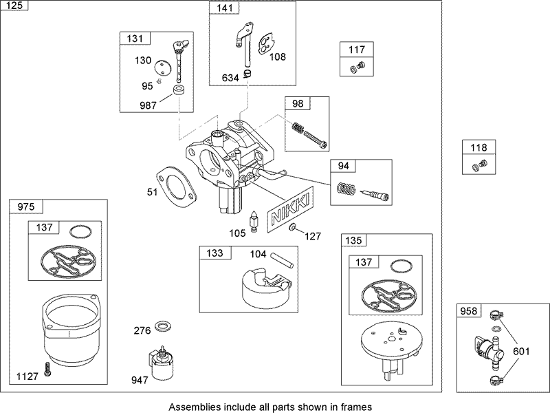 Carburetor Assembly Nikki Briggs and Stratton Model 31G777 0130 E1