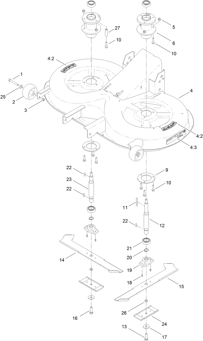 Deck Spindle and Blade Assembly