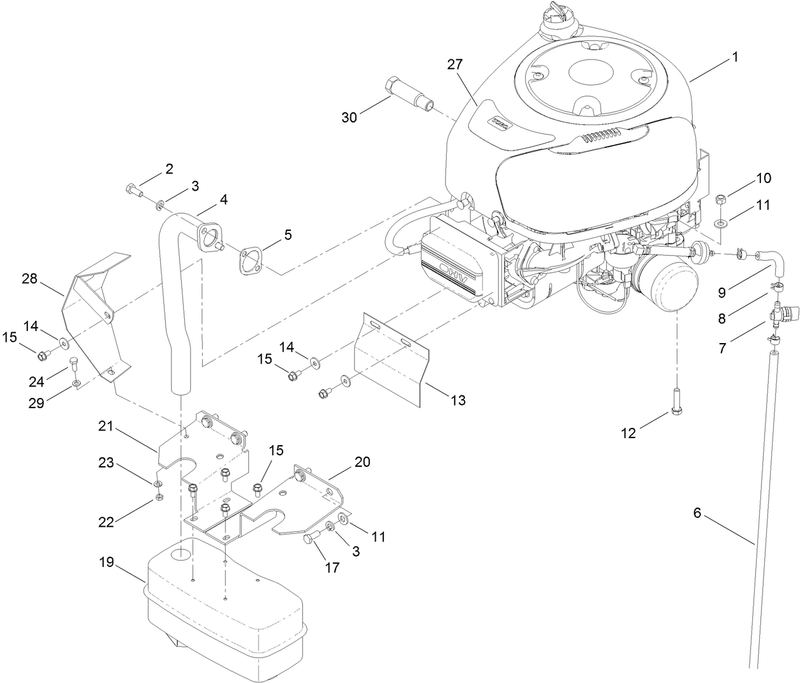 Engine and Muffler Assembly