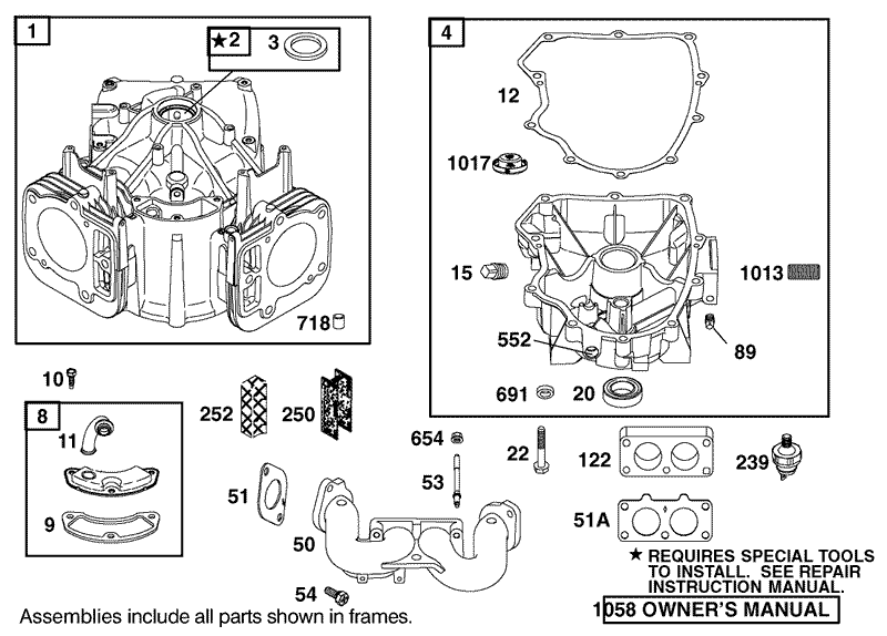 Cylinder Assembly Engine Briggs and Stratton Model 406777 0157 E1