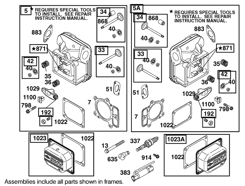 Cylinder Head Assembly Briggs and Stratton 406777 0157 E1