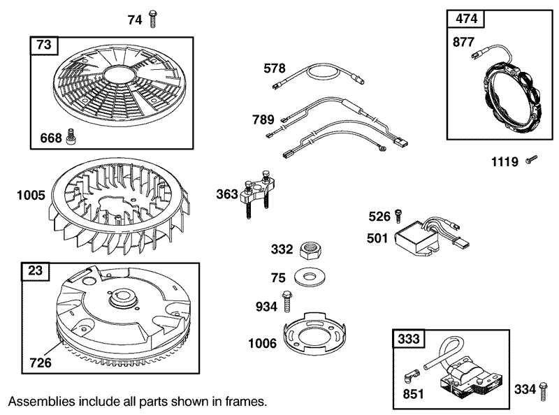 Flywheel Assembly Engine Briggs and Stratton Model 406777 0157 E1