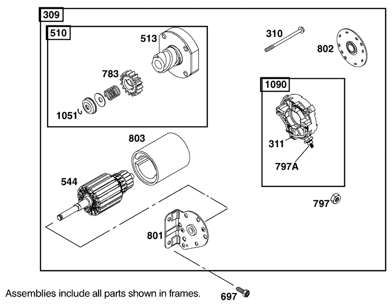 Starter Assembly Engine Briggs and Stratton Model 406777 0157 E1