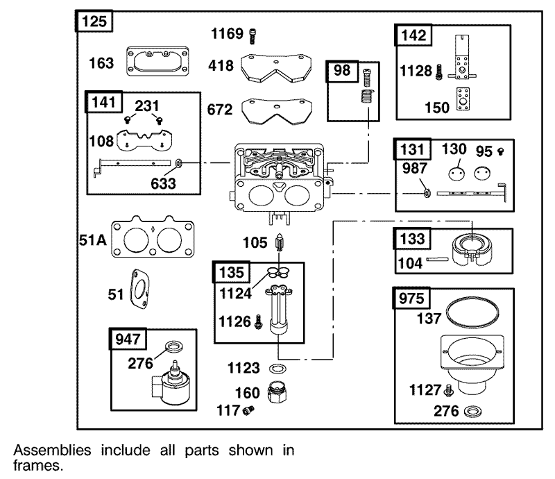 Carburetor Assembly Engine Briggs and Stratton Model 406777 0157 E1