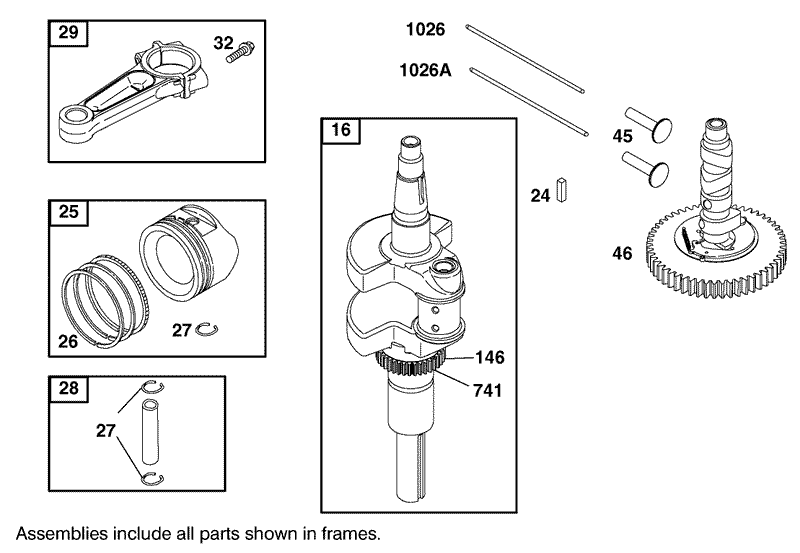 Crankshaft Assembly Engine Briggs and Stratton Model 406770 0157 E1
