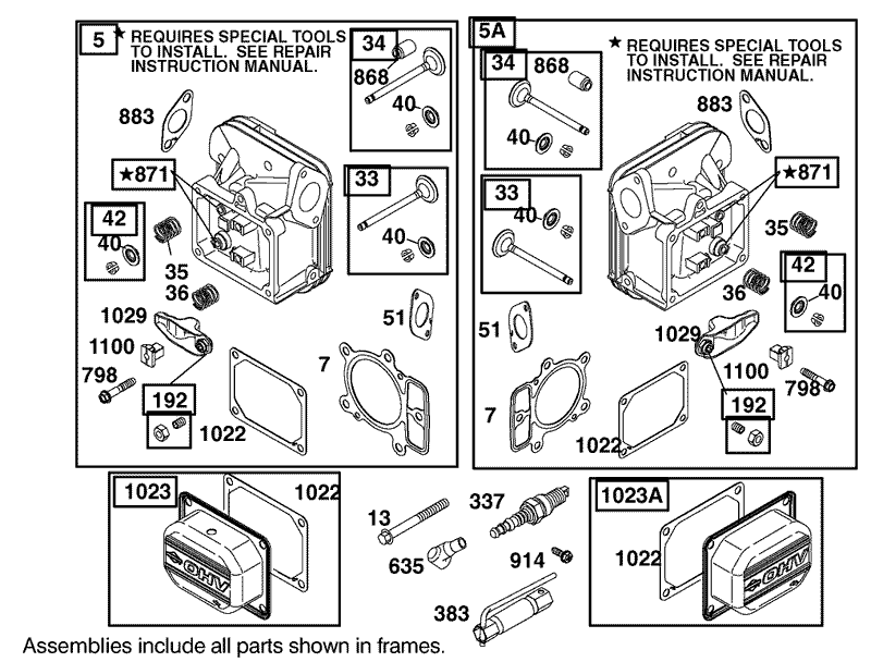 Cylinder Head Assembly Engine Briggs and Stratton Model 406777 0157 E1