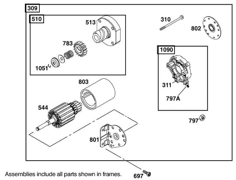 Starter Assembly Engine Briggs and Stratton Model 406777 0157 E1
