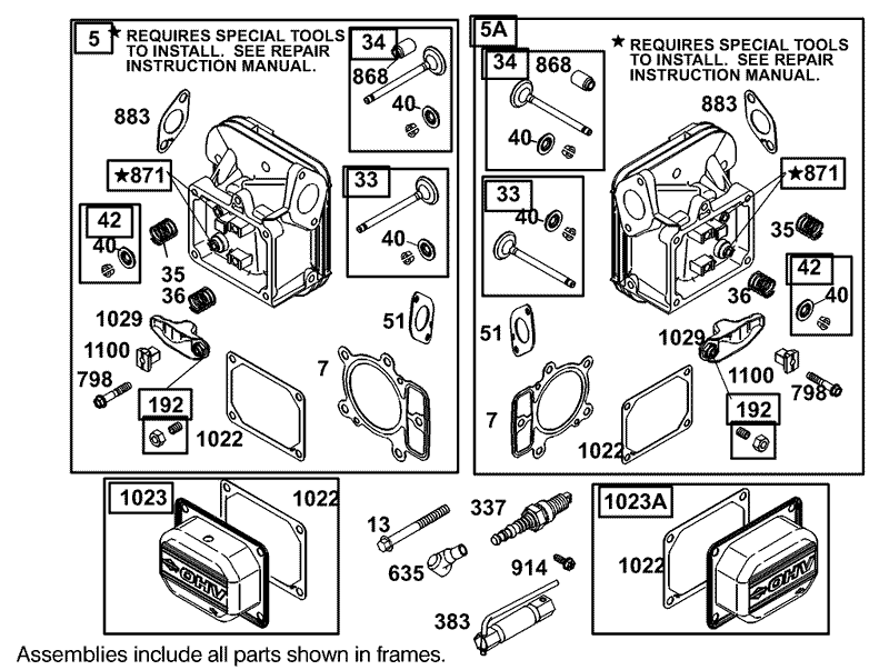 Cylinder Head Assembly Engine Briggs and Stratton Model 406777 0157 E1
