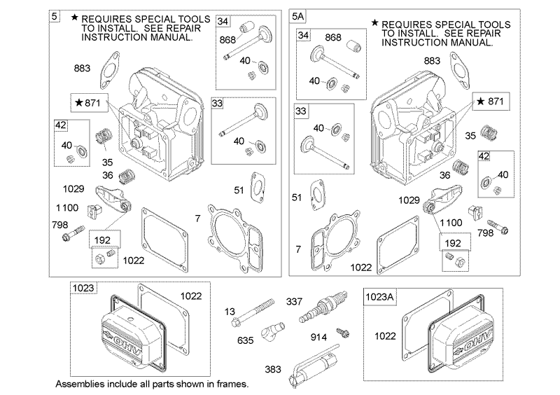 Cylinder Head Assembly Briggs and Stratton 406777 0157 E1