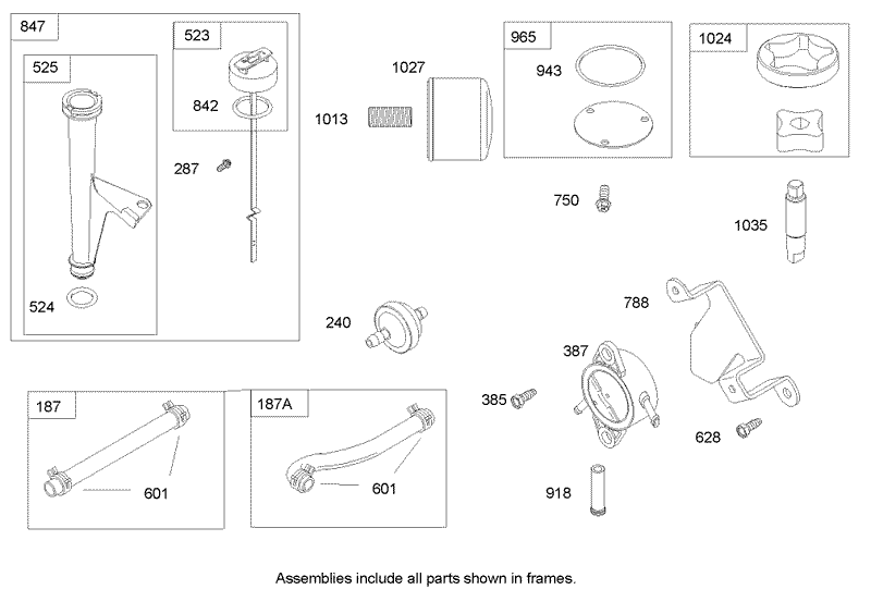 Oil Filter Tube and Pump Assembly Briggs and Stratton 406777 0157 E1
