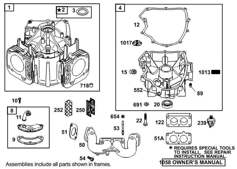 Cylinder Assembly Briggs and Stratton 406777 0157 E1