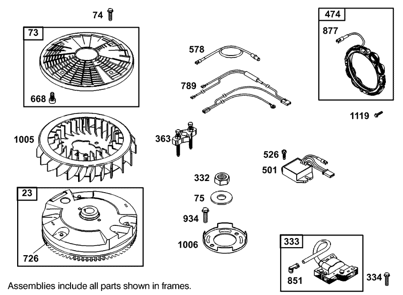 Flywheel Assembly Briggs and Stratton 406777 0157 E1