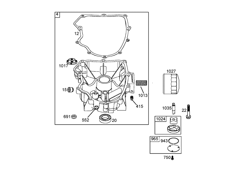 Crankcase Assembly Briggs and Stratton 441577 0120 E1