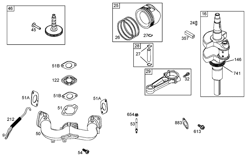 Crankshaft Assembly Briggs and Stratton 441577 0120 E1