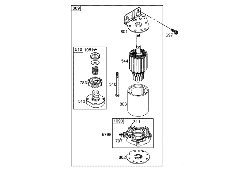 Starter Assembly Briggs and Stratton 441577 0120 E1