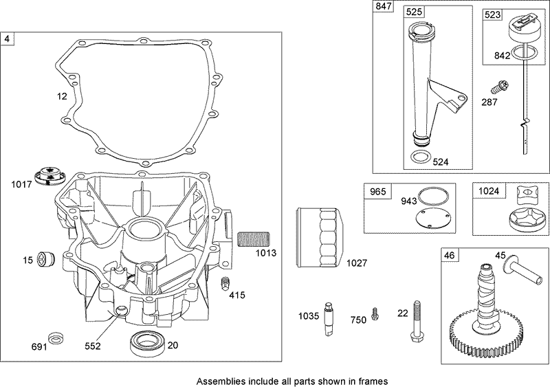 Crankcase Assembly Briggs and Stratton 441677 0136 E1