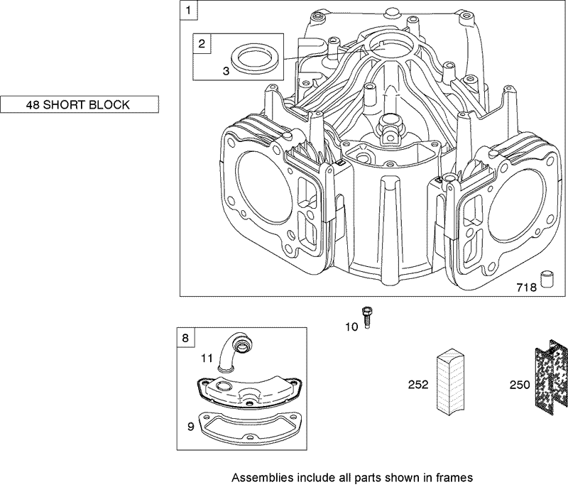 Cylinder Assembly Briggs and Stratton 441677 0136 E1