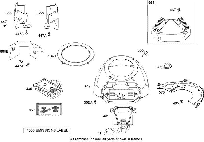 Blower Housing Assembly Briggs and Stratton 441677 0136 E1