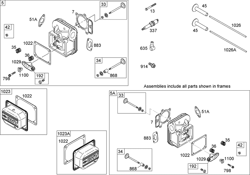 Cylinder Head Assembly Briggs and Stratton 441677 0136 E1