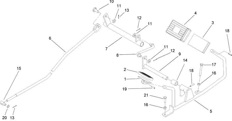 Operation and Travel Pedal Assembly