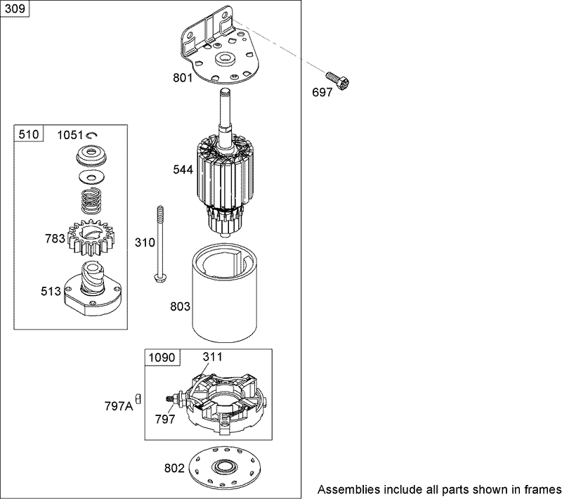 Starter Motor Assembly Briggs and Stratton 441677 0136 E1