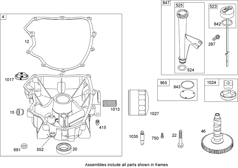 Crankcase Assembly Briggs and Stratton 441677 0136 E1