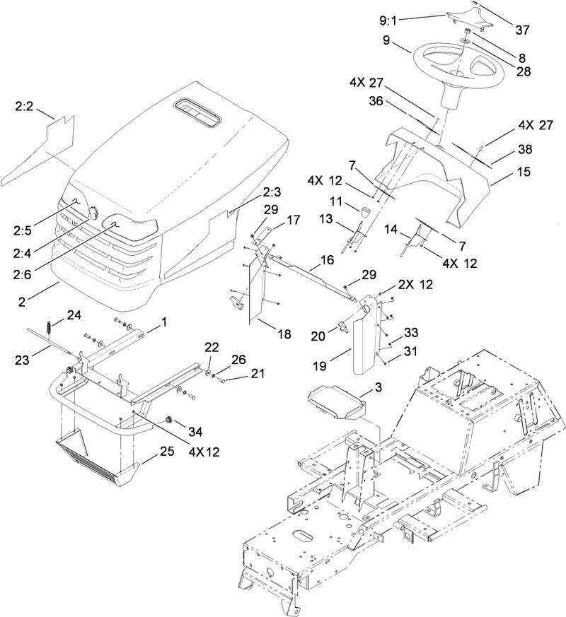 Hood and Dash Assembly