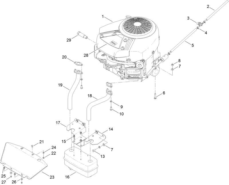 Engine and Muffler Assembly