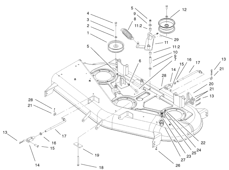 44in Deck Belt Drive and Lift Assembly