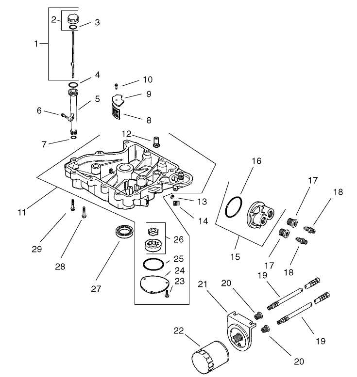 Oil Pan Lubrication Assembly Kohler CV 490 27503