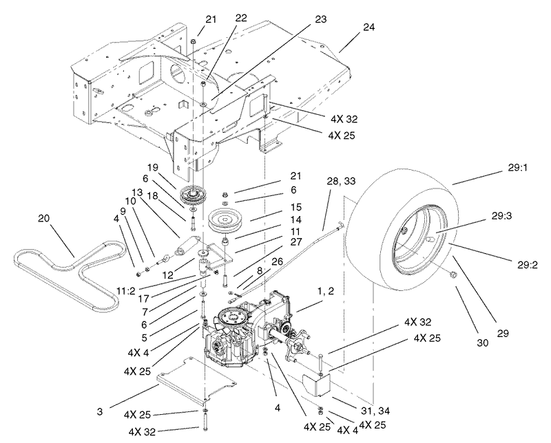 Hydro and Belt Drive Assembly