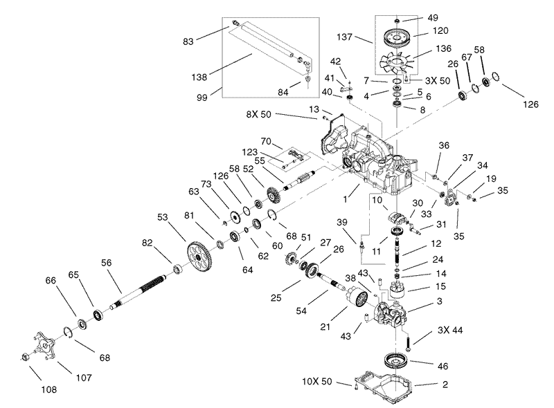 RH Hydro Transaxle Assembly No 100 7360