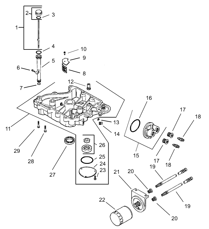 Oil PanLubrication Assembly Kohler CV 490S 27503