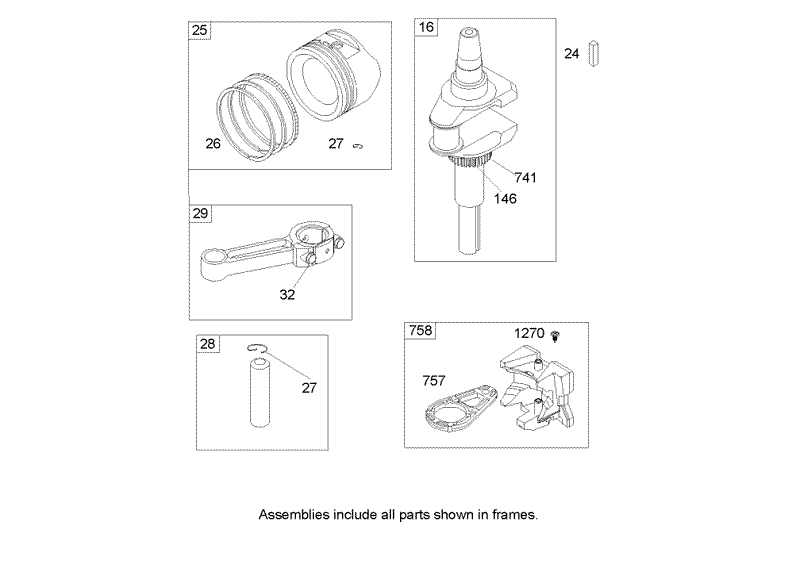 Crankshaft Assembly Briggs and Stratton 31M777 0167 E1