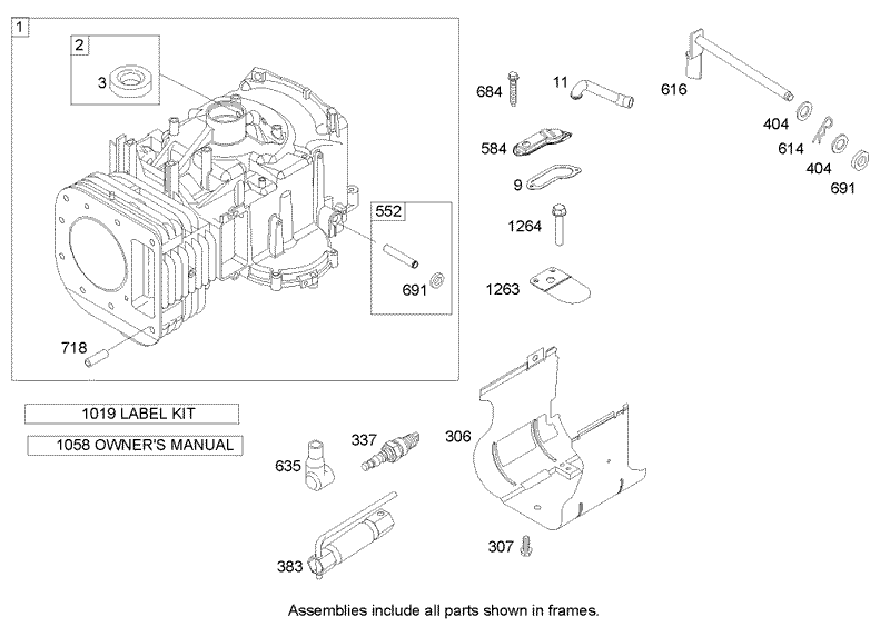 Cylinder Assembly Briggs and Stratton 31M777 0167 E1
