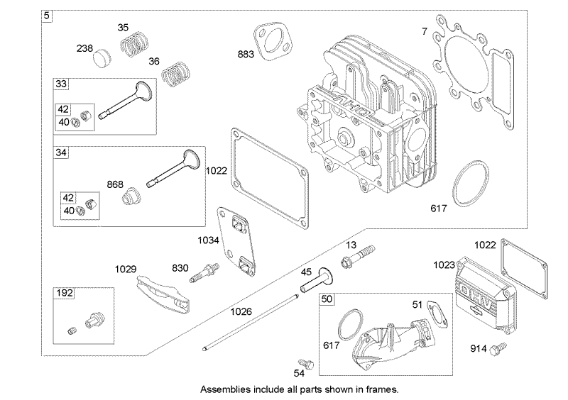 Cylinder Head Assembly Briggs and Stratton 31M777 0167 E1