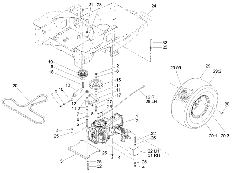 Hydraulic and Belt Drive Assembly