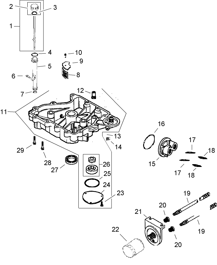 Oil Pan and Lubrication Assembly Kohler Cv492s 27525