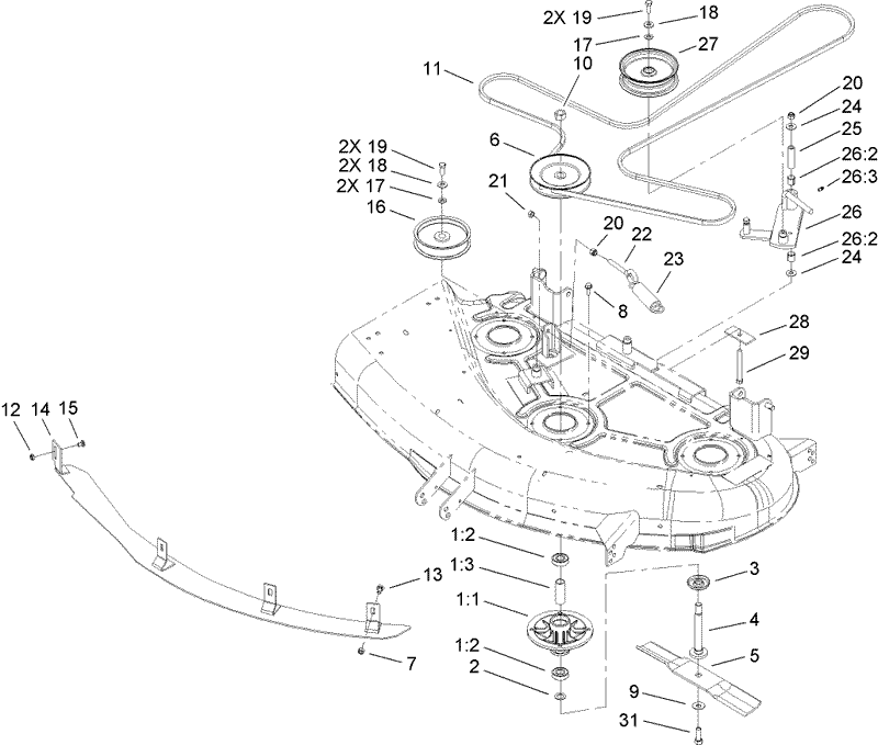44in Deck Belt Drive Assembly