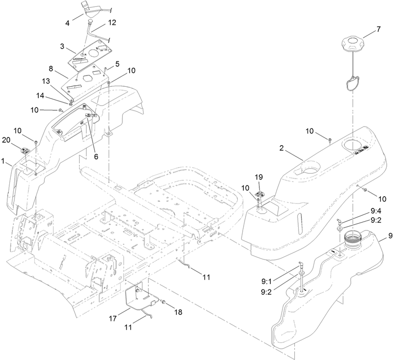 Body Styling and Fuel Tank Assembly