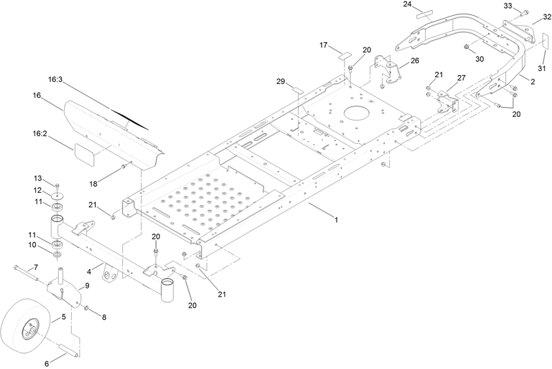 Frame Front Axle and Caster Wheel Assembly