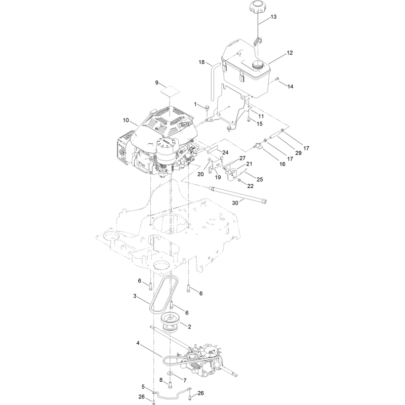 Engine and Fuel Tank Assembly