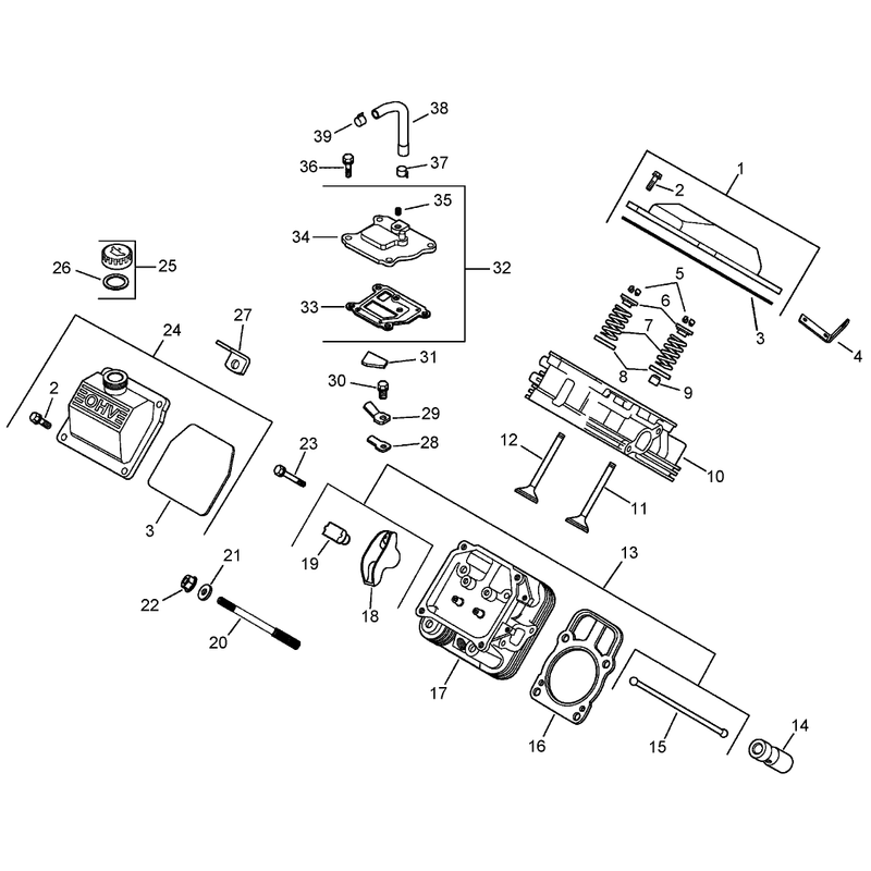 Head Valve and Breather Assembly Kohler CH750-0010